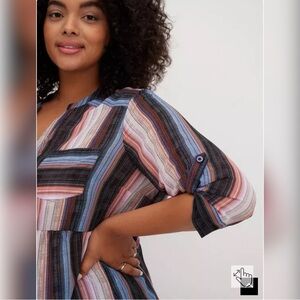 Torrid Chiffon Striped Top 🌧️